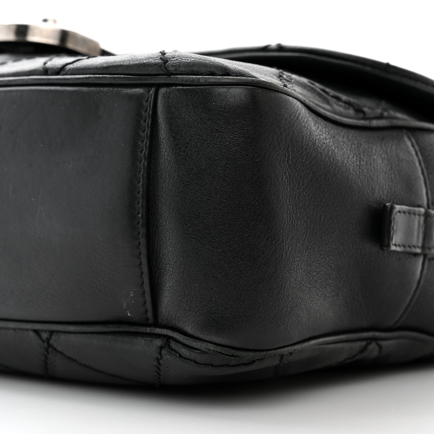Chanel Calfskin Quilted Jumbo Coco Sporran Flap Black 10 of 11