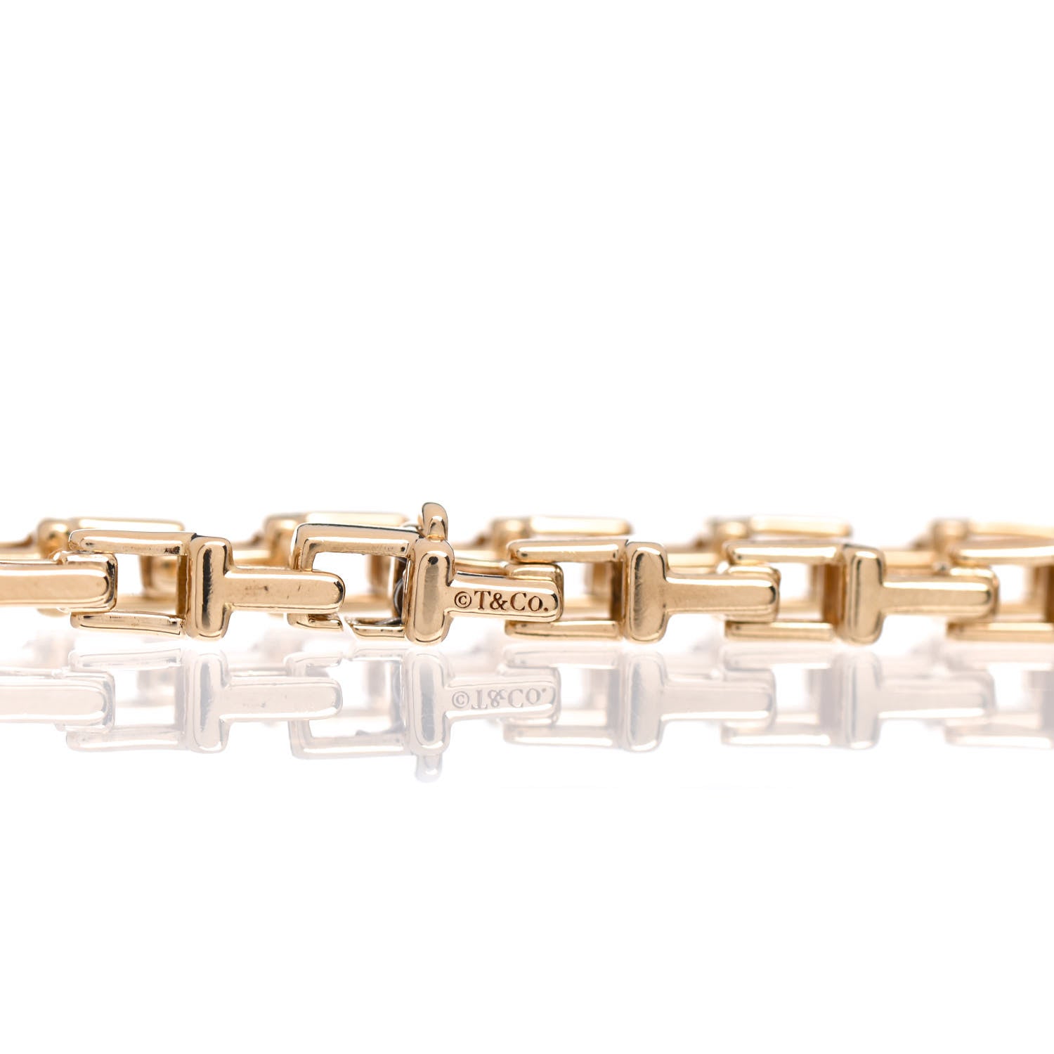Tiffany 18K Yellow Gold Narrow T Chain Bracelet 4 of 4