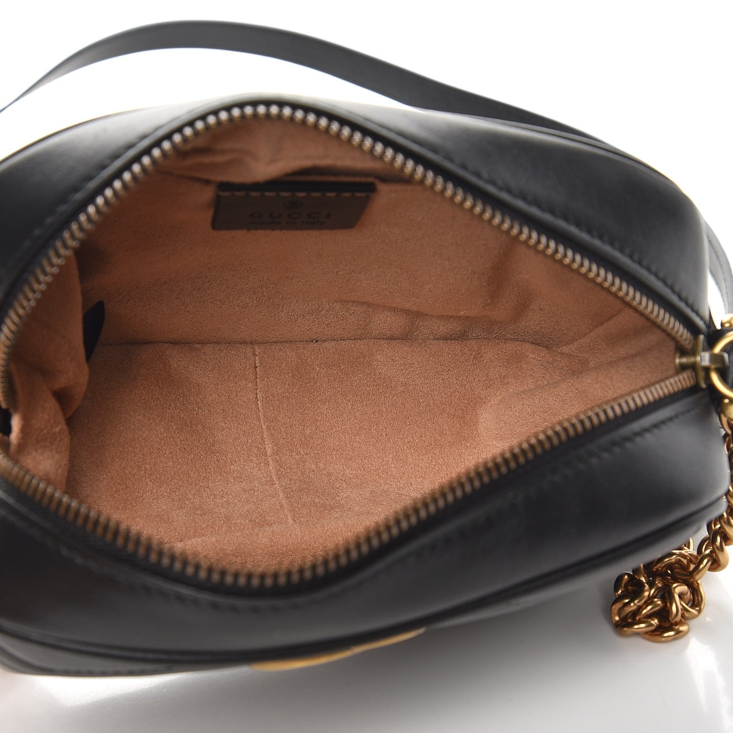 Gucci Calfskin Matelasse Mini GG Marmont Chain Shoulder Bag Black 5 of 7