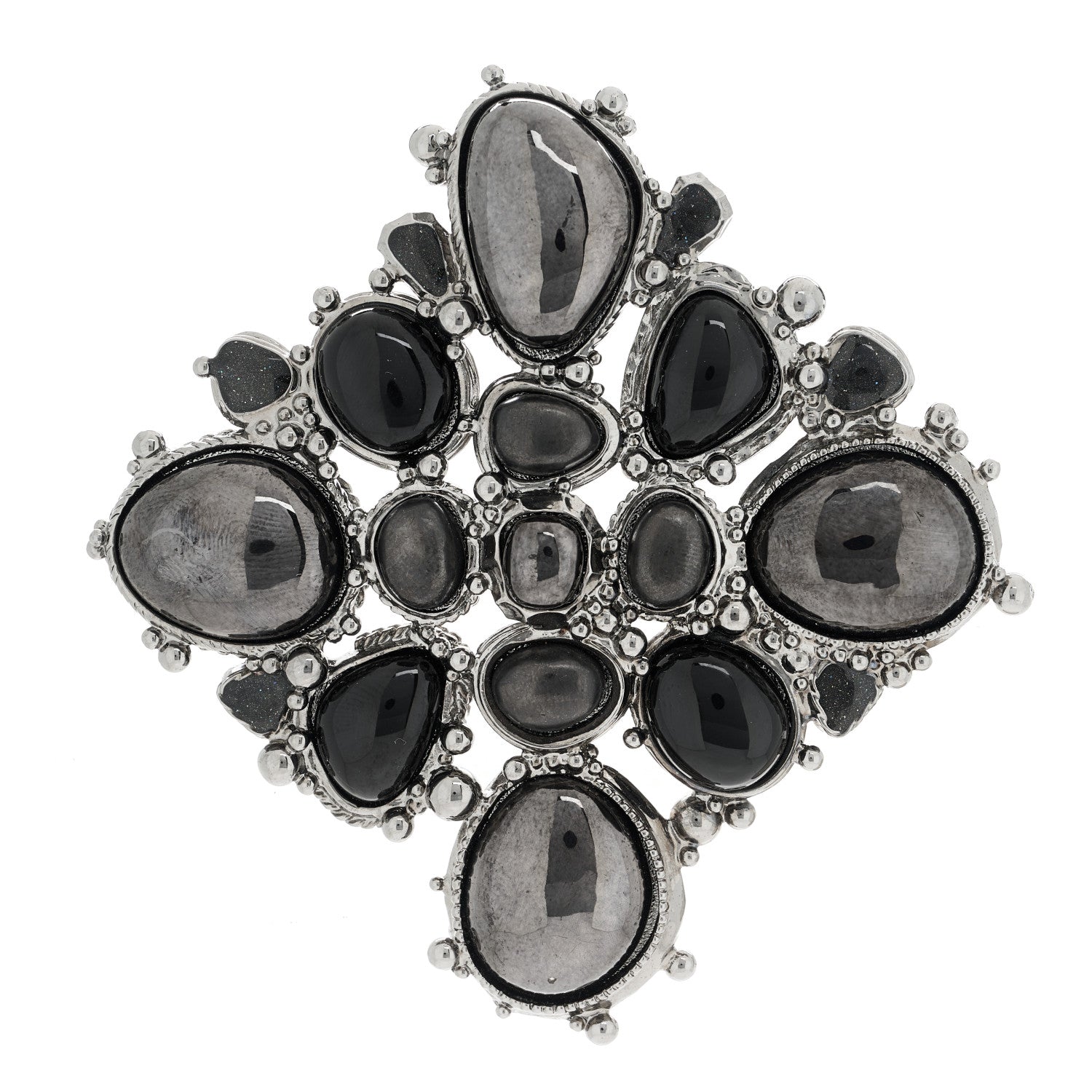 Chanel Gripoix Poured Glass Brooch Black 1 of 5