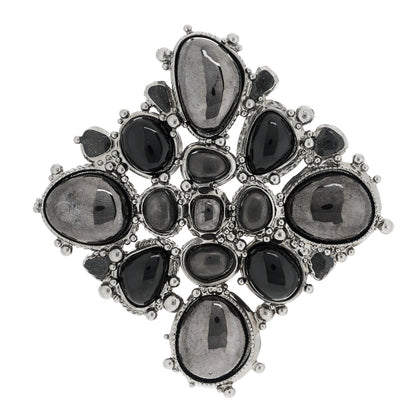 Chanel Gripoix Poured Glass Brooch Black 1 of 5