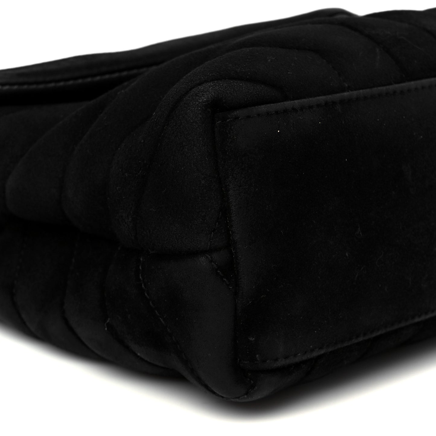 Suede Calfskin Y Quilted Monogram Small Loulou Chain Satchel Black