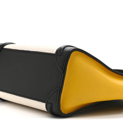Celine Elephant Calfskin Nano Tri-Color Luggage Yellow 10 of 10