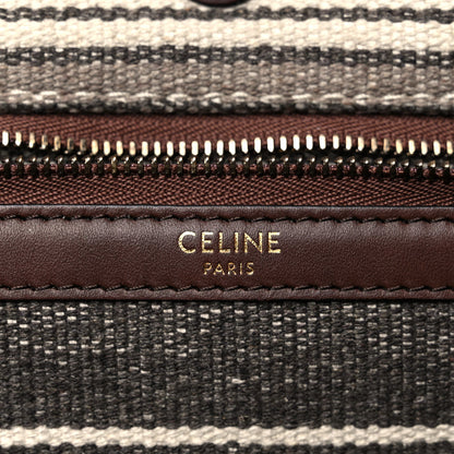 Celine Canvas Calfskin Jacquard Vertical Cabas Grey Brown 8 of 8