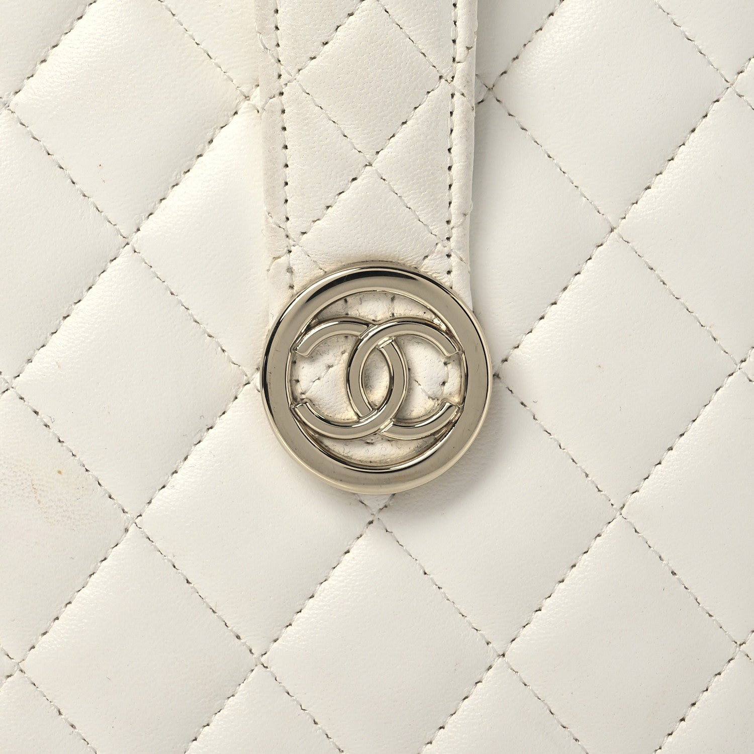 Chanel Lambskin Minaudiere Vanity With Handle White 8 of 16