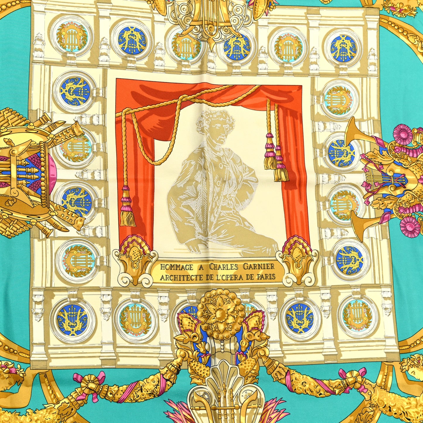Silk Hommage A Charles Garnier Architecte De L'Opera De Paris Scarf 90