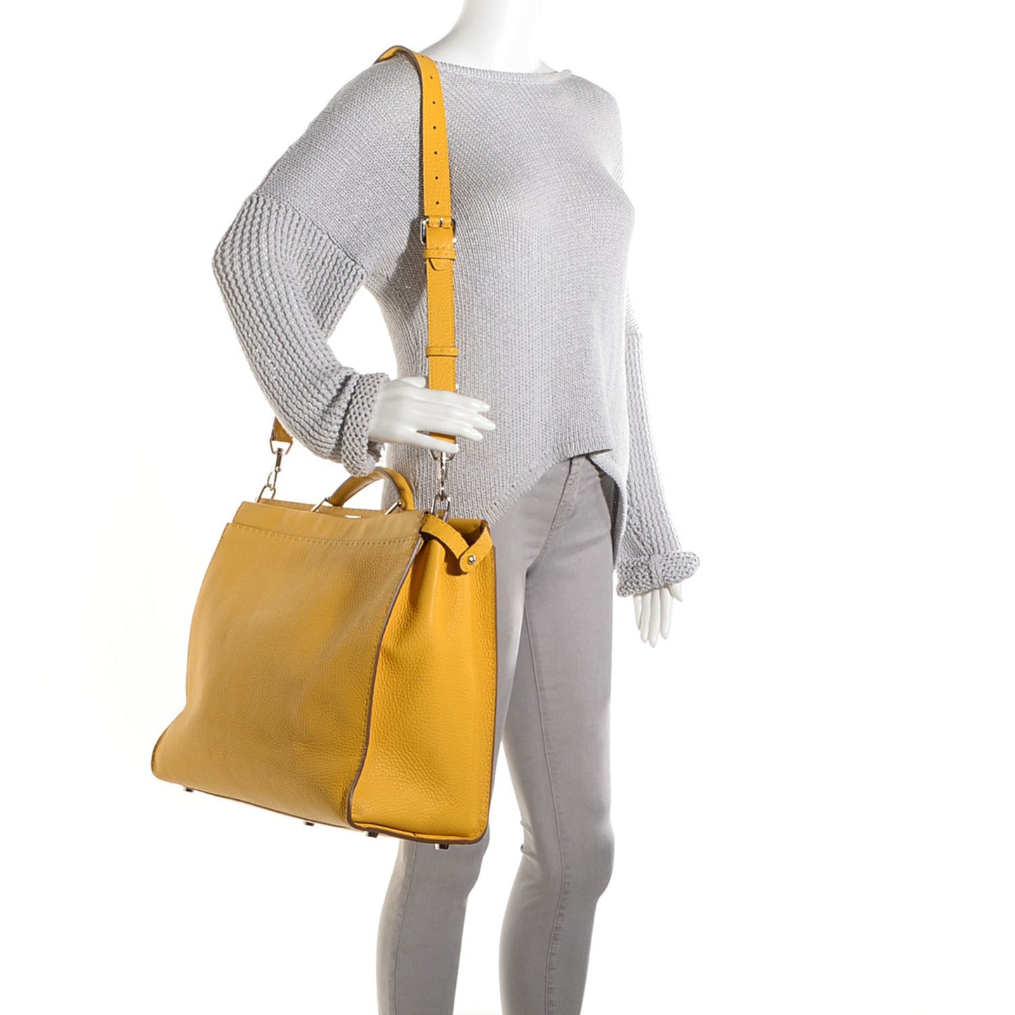 Cuoio Romano Selleria Large Mens Peekaboo Essential Iconic Satchel Yellow