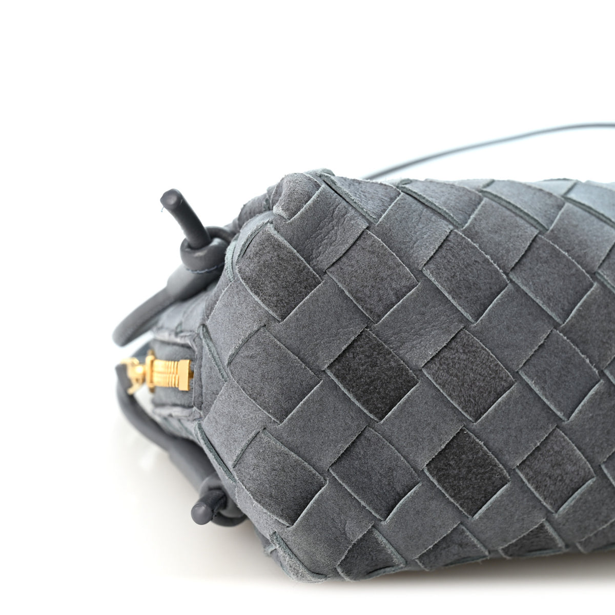 Suede Intrecciato Concert Pouch Cloudy Indigo