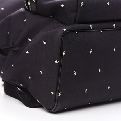 Saint Laurent Canvas Lightning Bolt City Backpack Navy 9 of 10