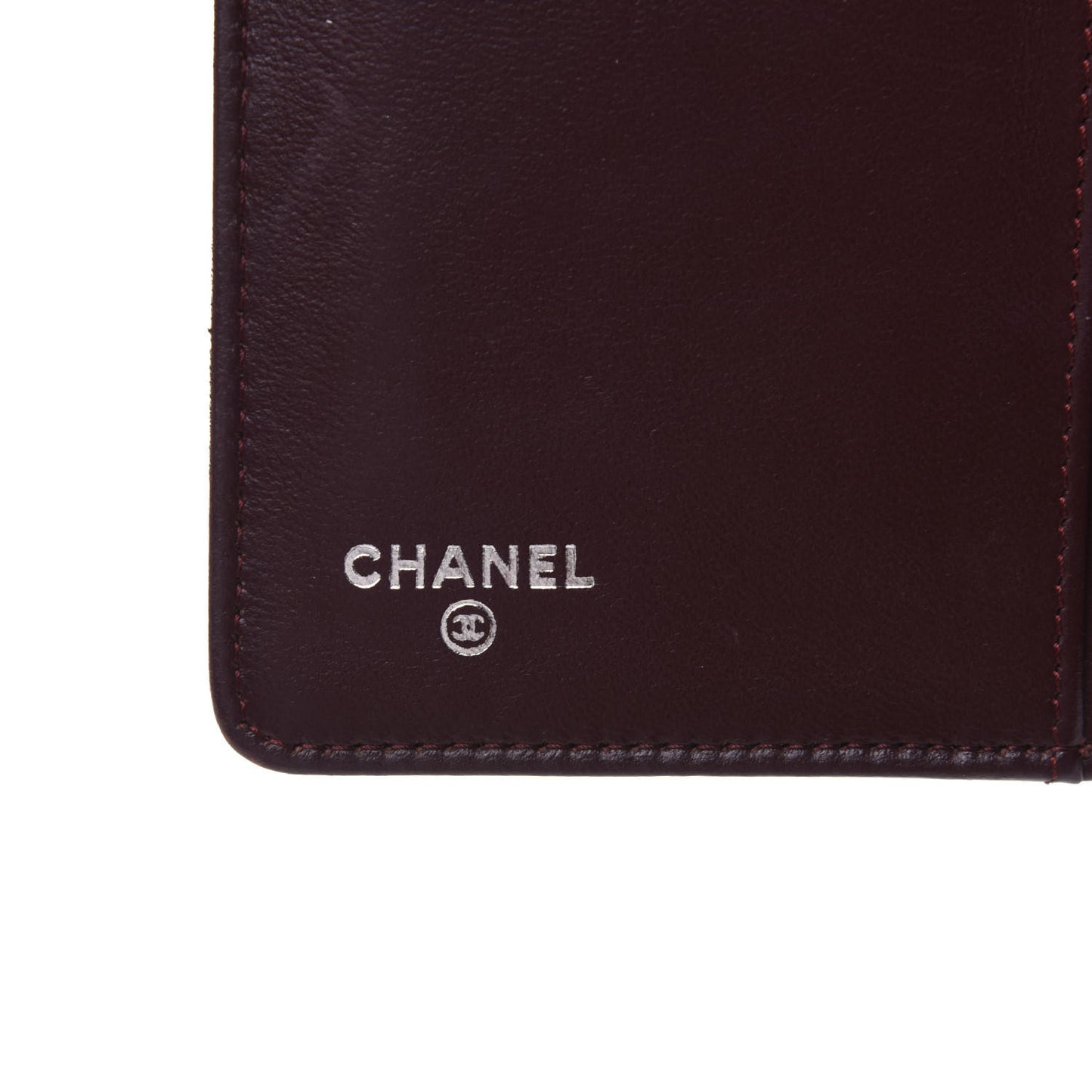 Lambskin Quilted Boy Yen Wallet Dark Red