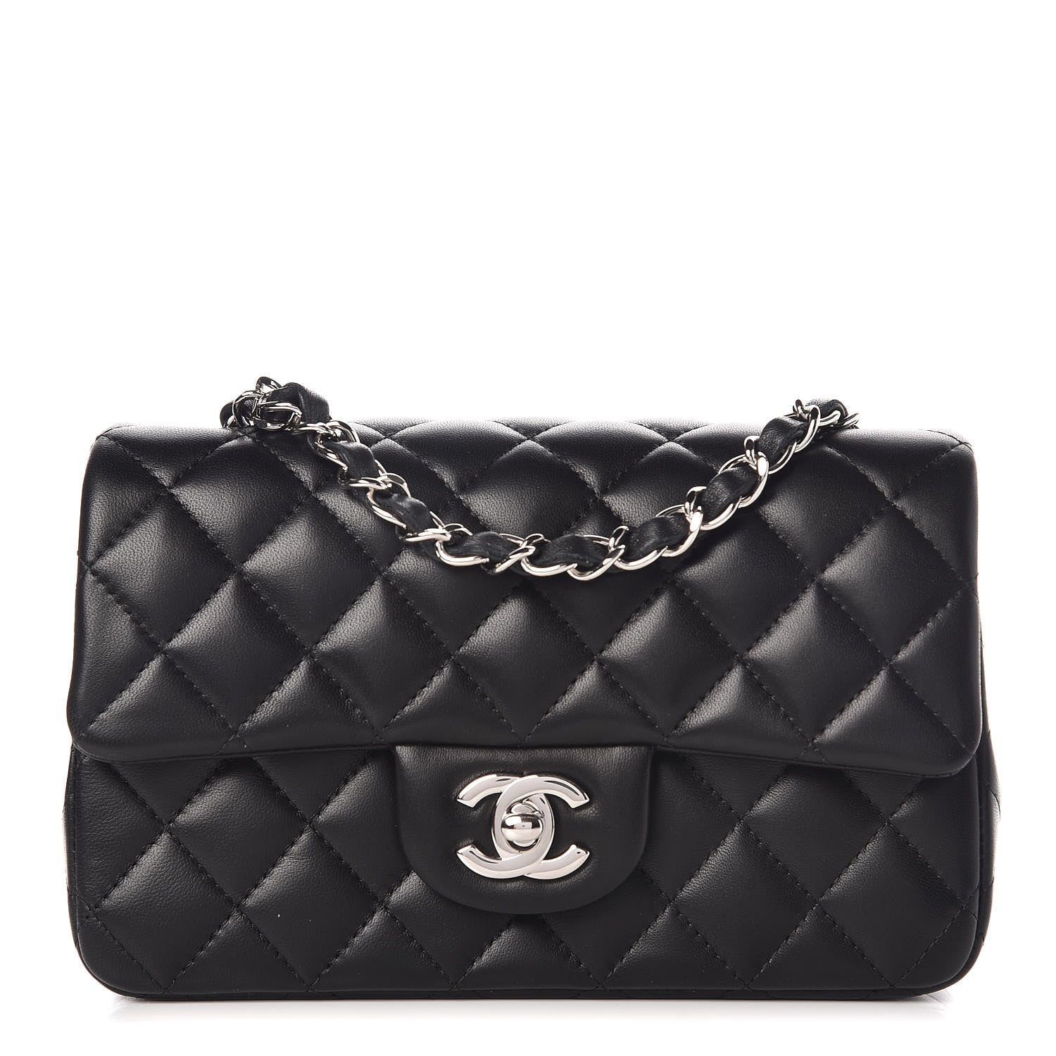 Chanel Lambskin Quilted Mini Rectangular Flap Black 1 of 10