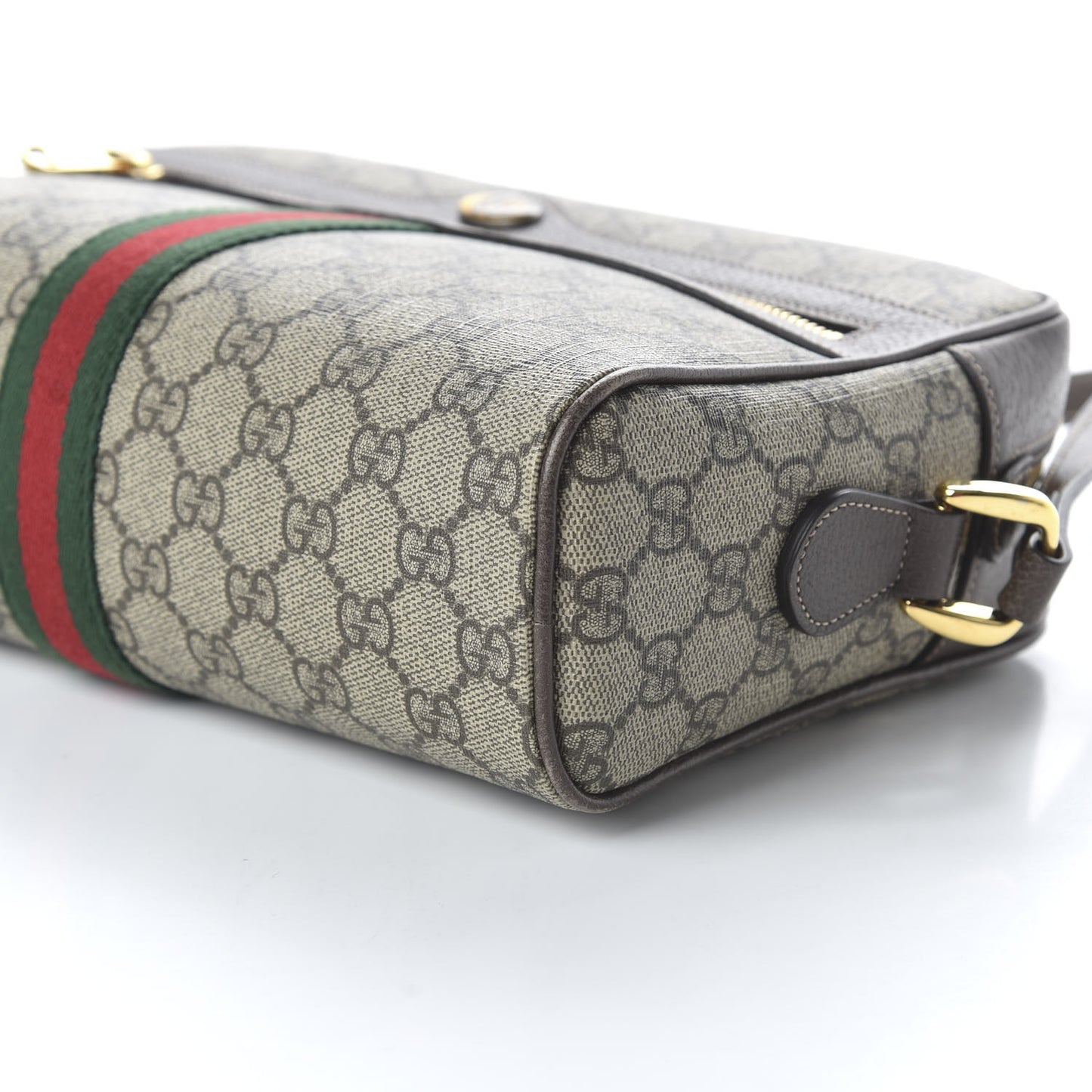 GG Supreme Monogram Web Small Ophidia Shoulder Bag Brown