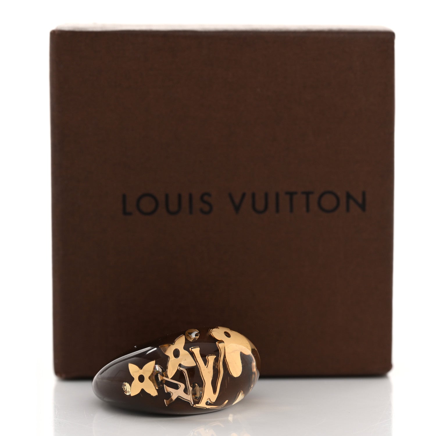 Louis Vuitton Resin Swarovski Crystal Inclusion Ring S 49/5 Brown 5 of 5