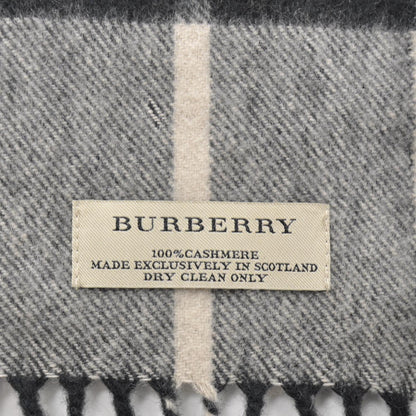 Burberry Cashmere Check Fringe Scarf Black 3 of 4