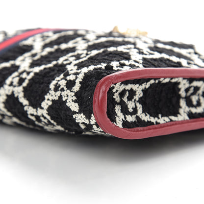Gucci Tweed GG Monogram Large Rajah Chain Tote Romantic Cherry Black White 8 of 9