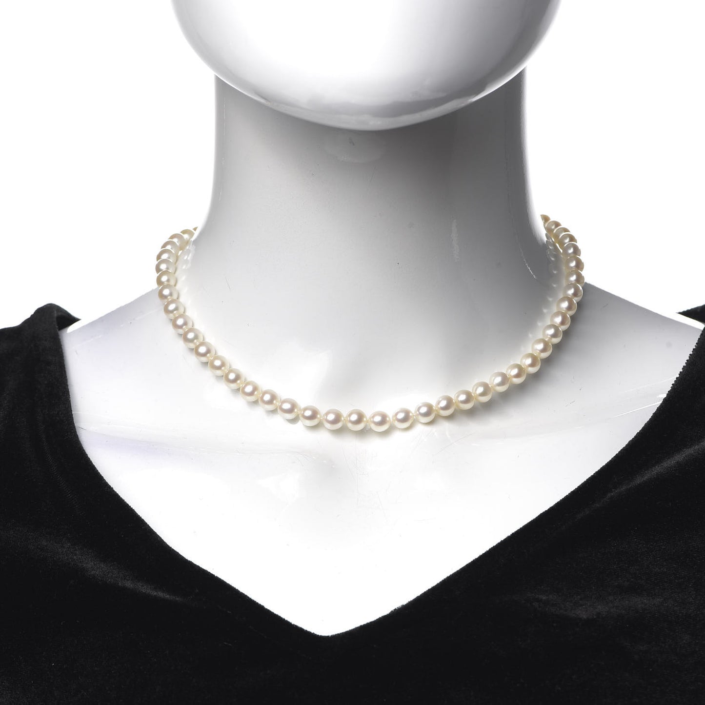 Sterling Silver Diamond Pearl 6-6.5mm Buckle Necklace