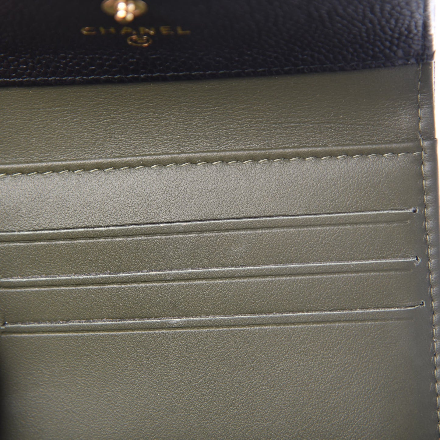 Caviar Quilted Compact Boy Wallet Black