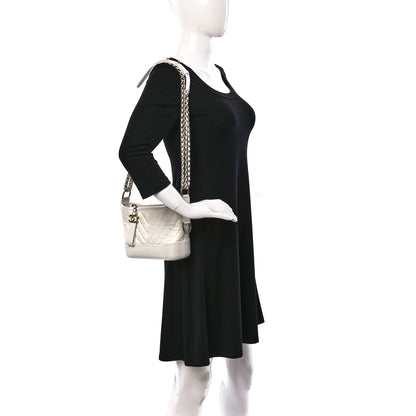 Chanel Aged Calfskin Chevron Quilted Small Gabrielle Hobo White 2 of 17