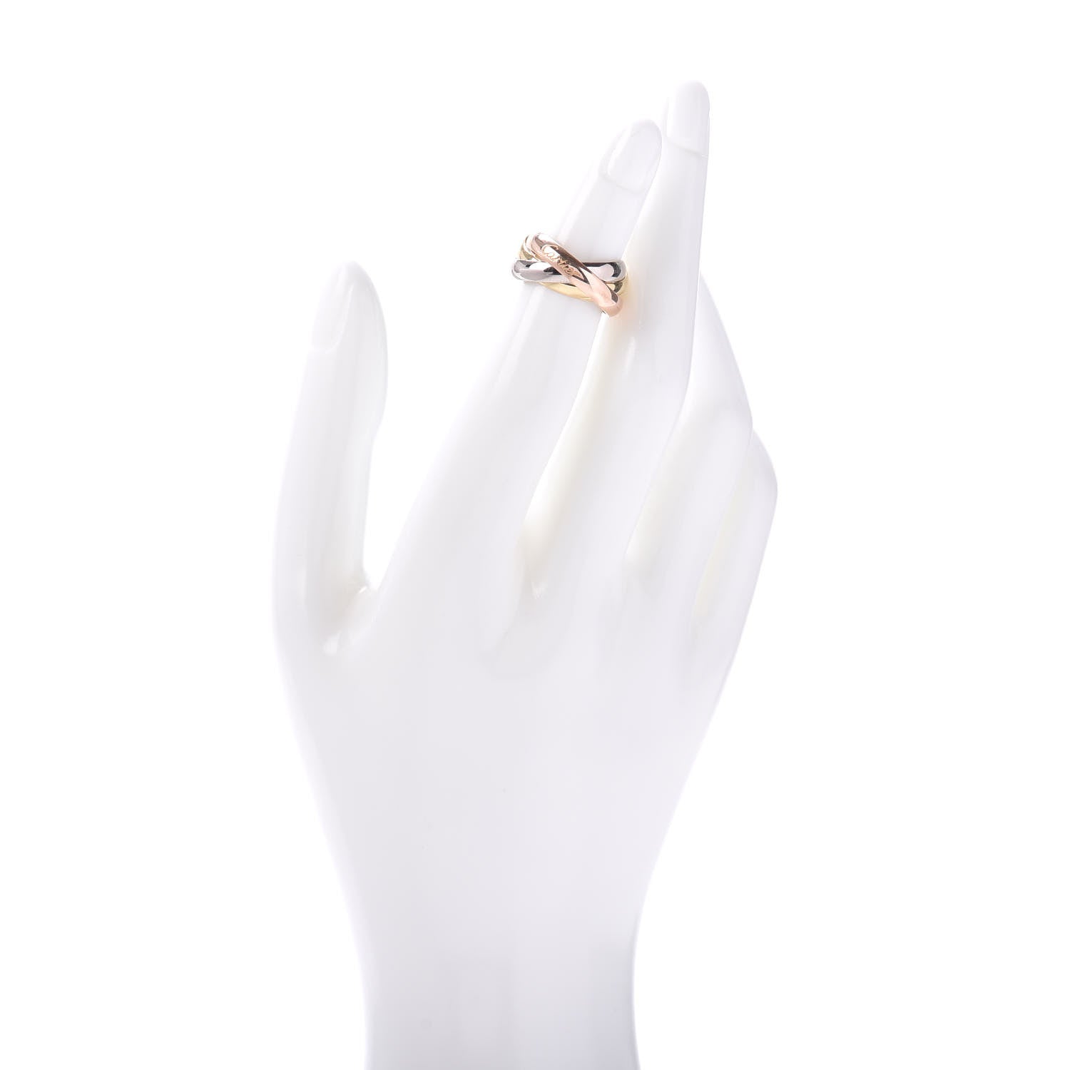 Cartier 18K Pink Yellow White Gold Classic Trinity Ring 49 4.75 2 of 4
