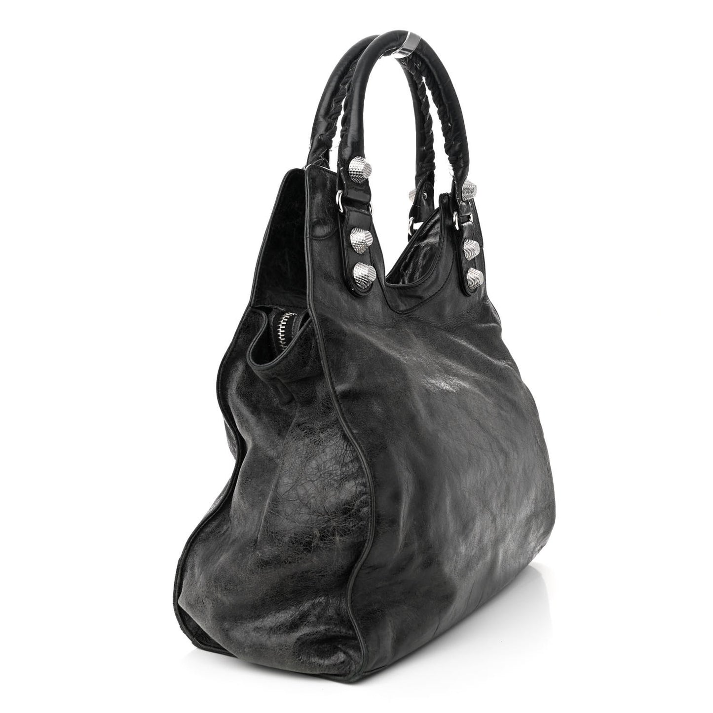 Agneau Giant 21 Silver Hardware Folder Black