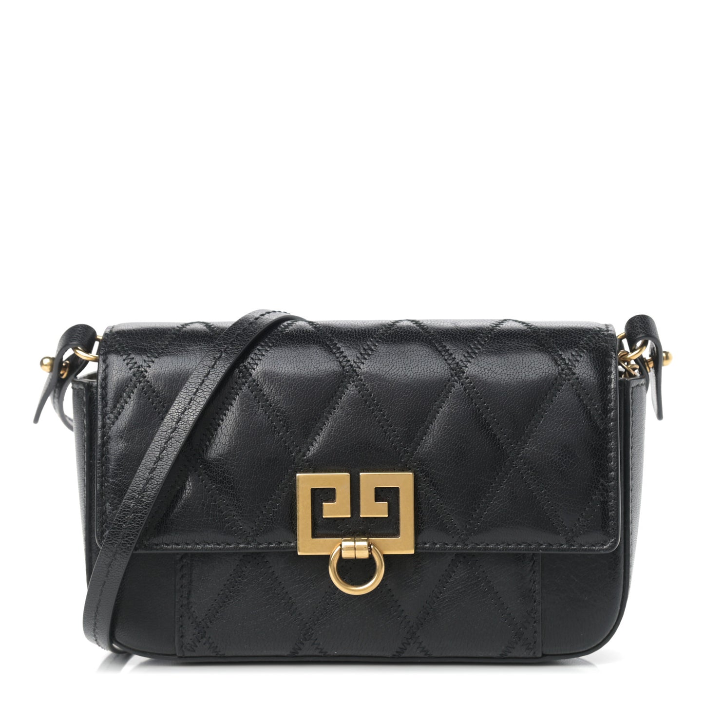 Goatskin Quilted GV3 Mini Pocket Convertible Bag Black