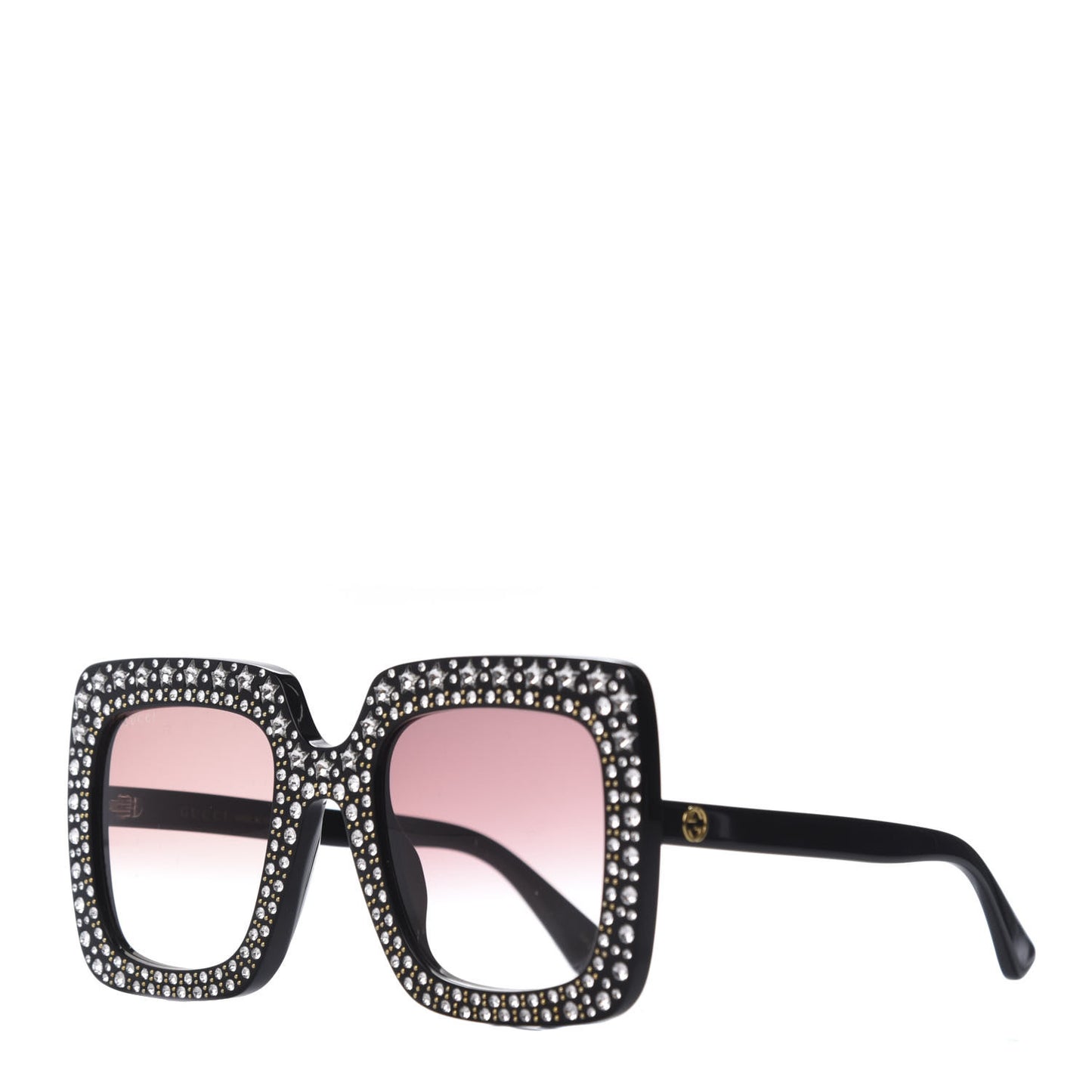 Acetate Crystal Oversize Sunglasses GG0148S Black