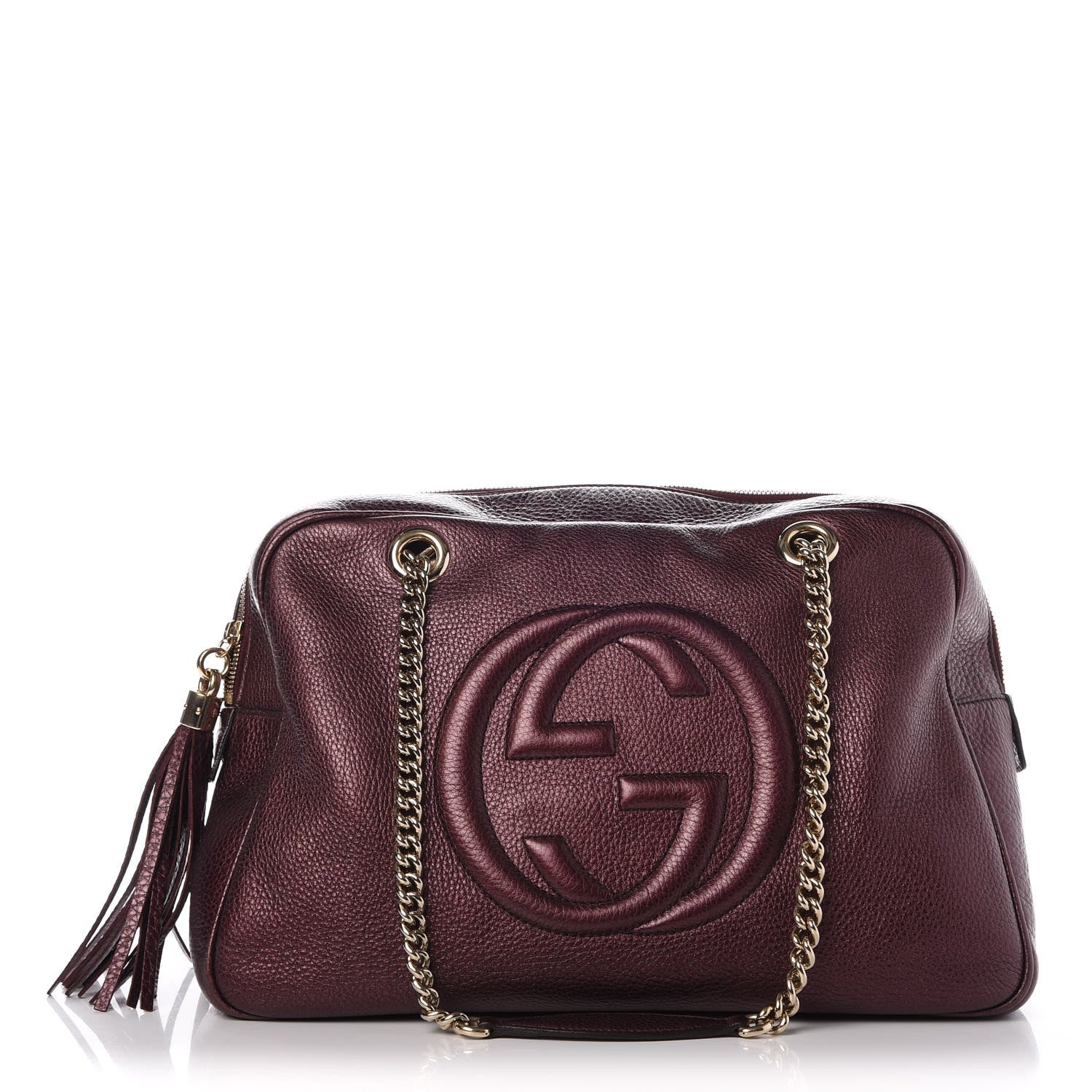 Gucci Metallic Cellarius Calfskin Medium Soho Bowler Classic Burgundy 1 of 7