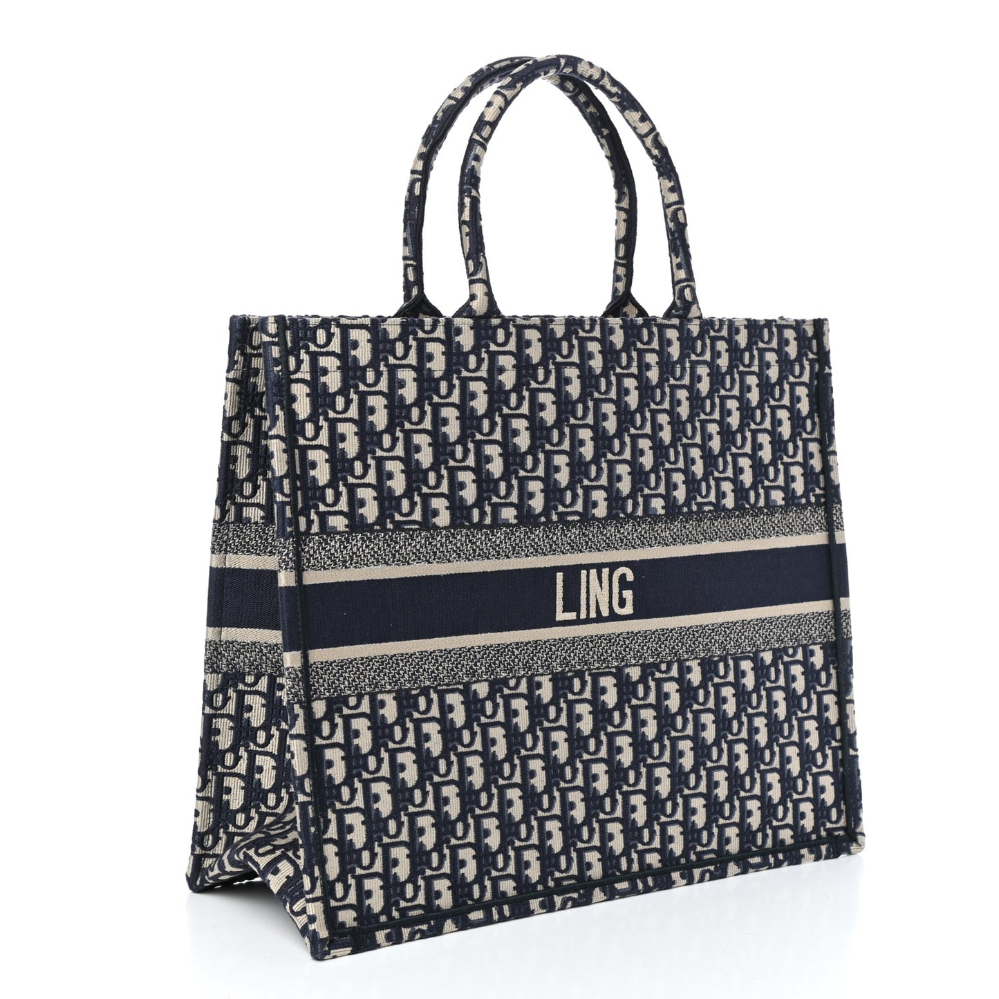 Oblique Book Tote Blue Multicolor