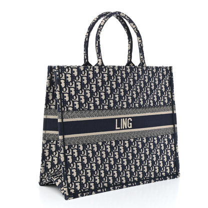Christian Dior Oblique Book Tote Blue Multicolor 3 of 9