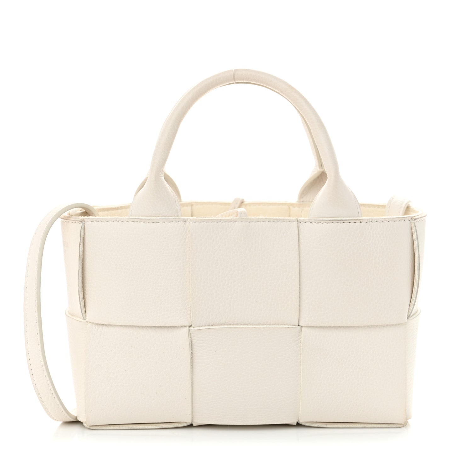 Lambskin Maxi Intreccio Candy Arco Tote White