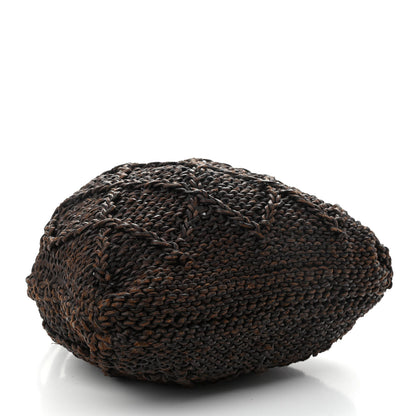 Chanel Calfskin Woven Drawstring Bag Dark Brown 4 of 9