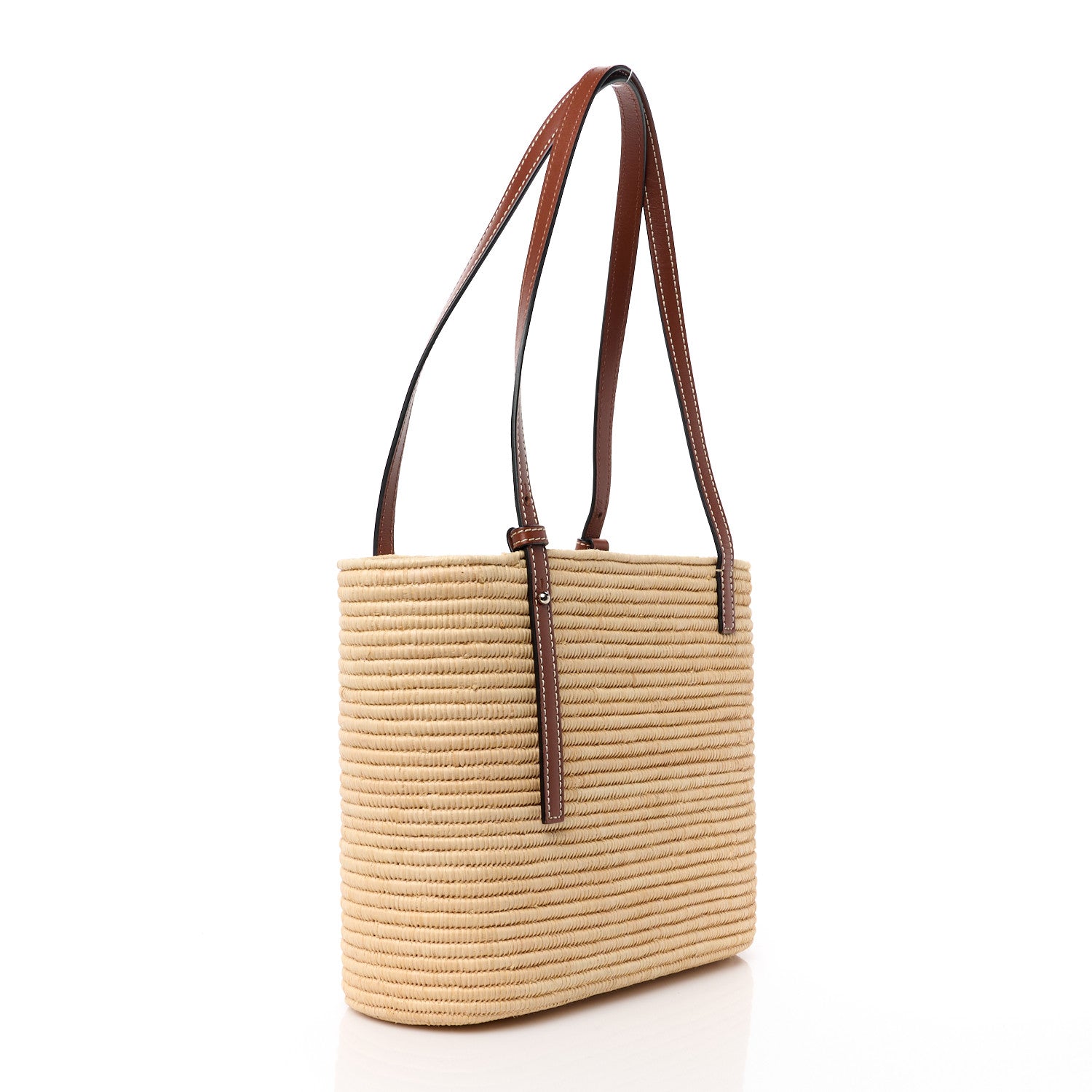 Loewe Raffia Small Square Basket Tote Bag Natural Tan 3 of 9