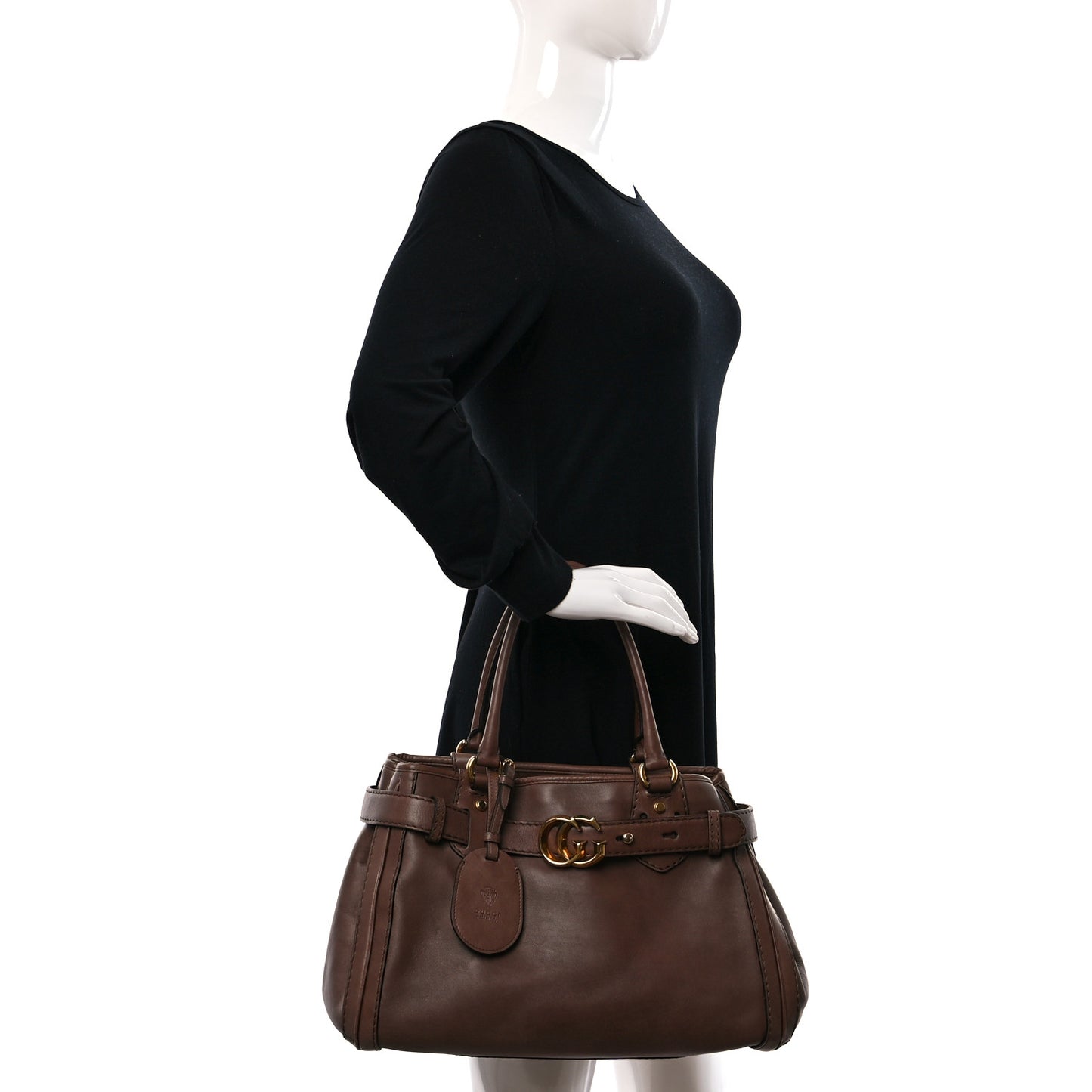 Calfskin Medium GG Running Tote Brown