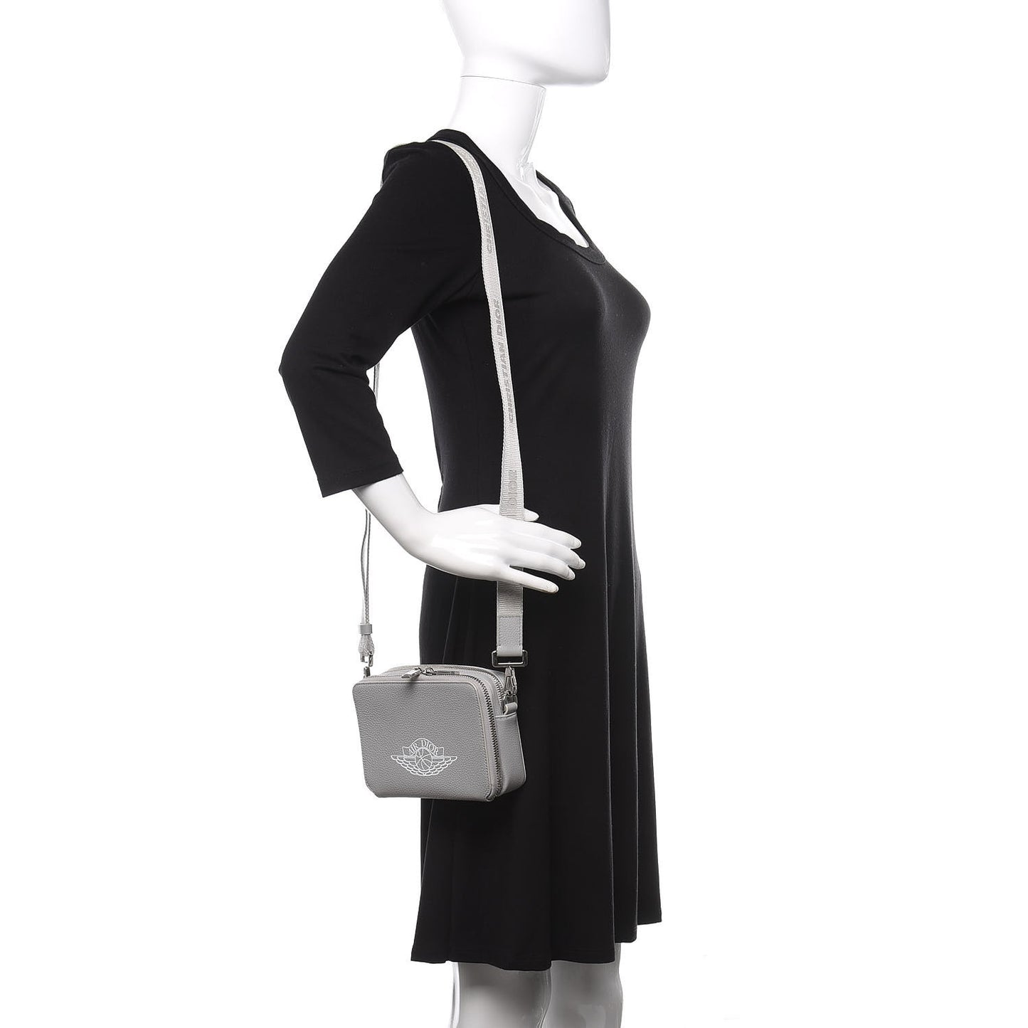 X AIR JORDAN Grained Calfskin Crossbody Grey