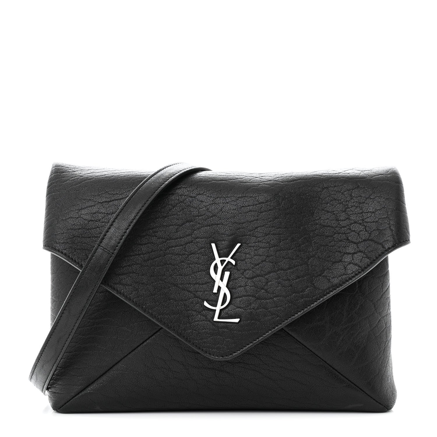 Saint Laurent Lambskin Cassandre Envelope Messenger Black 1 of 15