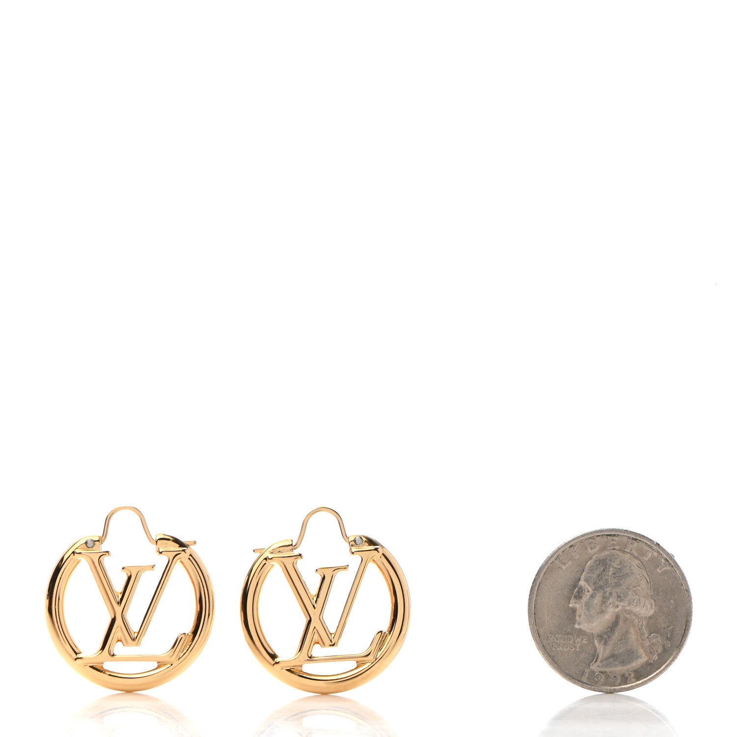 Louis Vuitton Metal Small Louise Hoop Earrings Gold 2 of 6