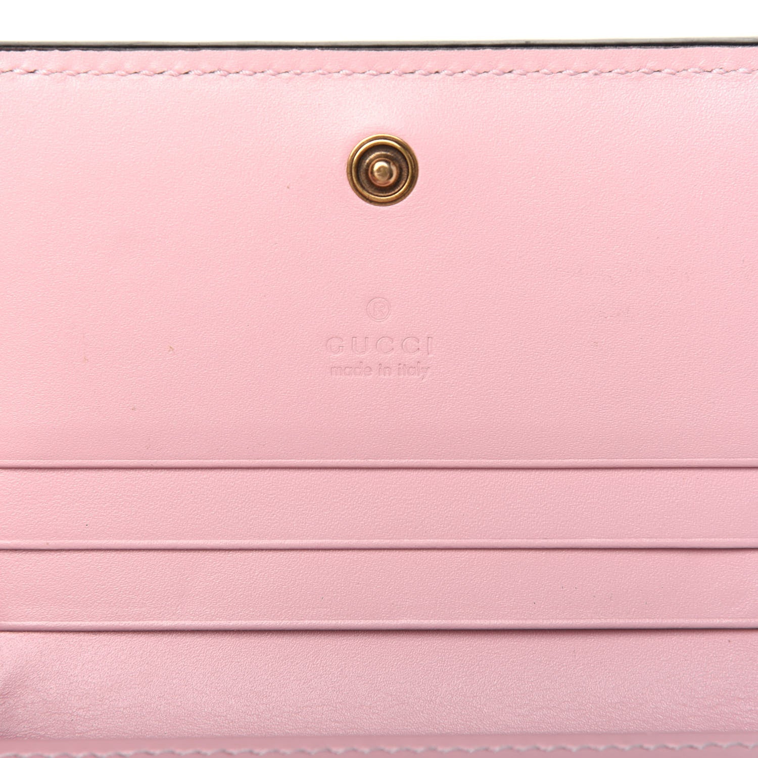 Gucci Guccissima Signature Crystal Cat Card Case Wallet Light Candy Pink 6 of 12