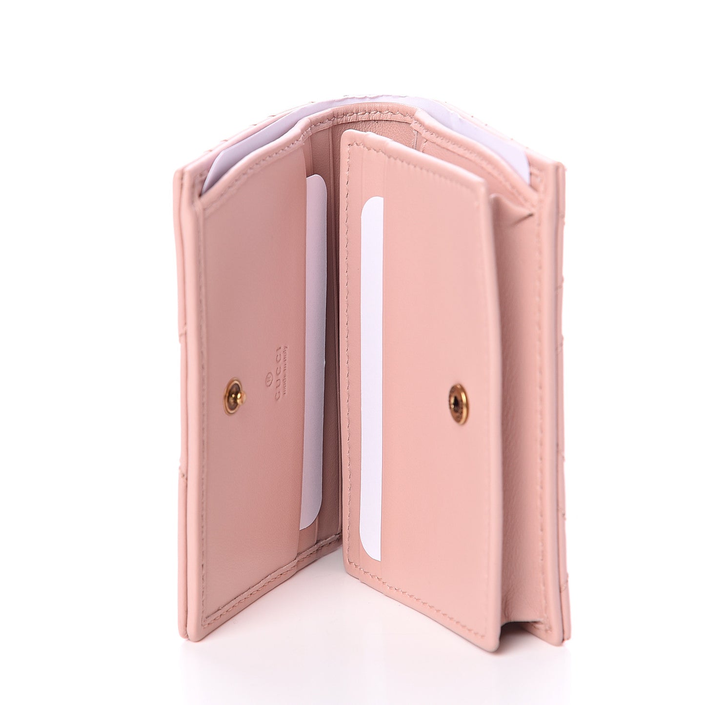 Calfskin Matelasse GG Marmont Card Case Wallet Perfect Pink