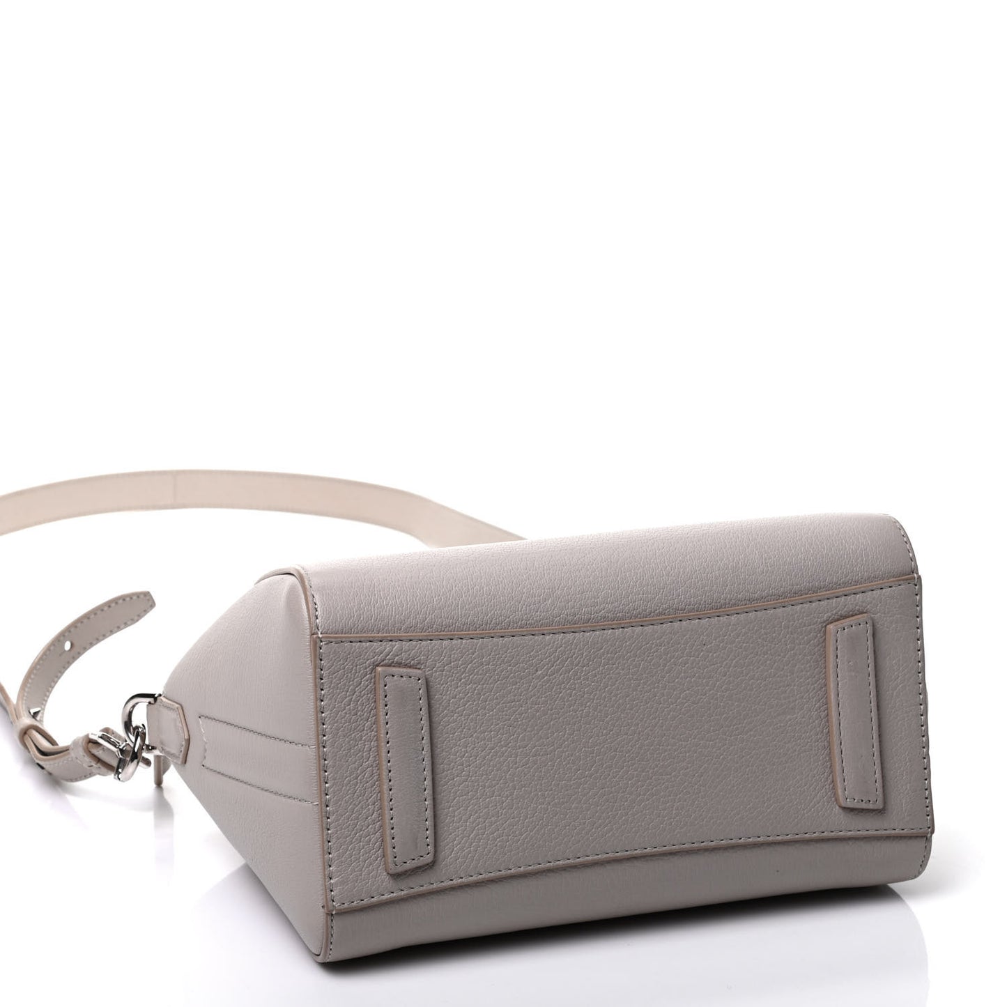 Sugar Goatskin Mini Antigona Pearl Grey
