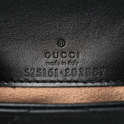 Gucci Calfskin Matelasse GG Marmont 2.0 Coin Purse On A Chain Black 6 of 10