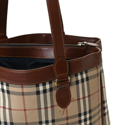 Burberry Haymarket Check Tote Dark Tan 12 of 13