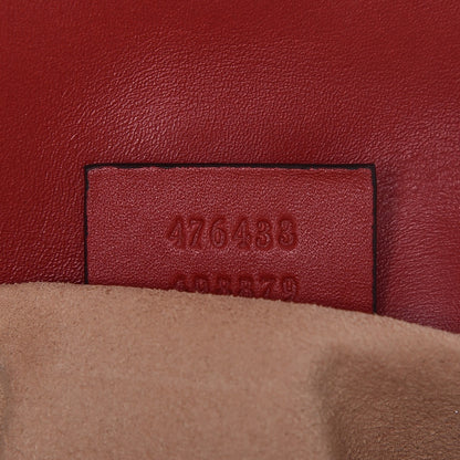 Gucci Calfskin Matelasse Super Mini GG Marmont Shoulder Bag Hibiscus Red 7 of 8