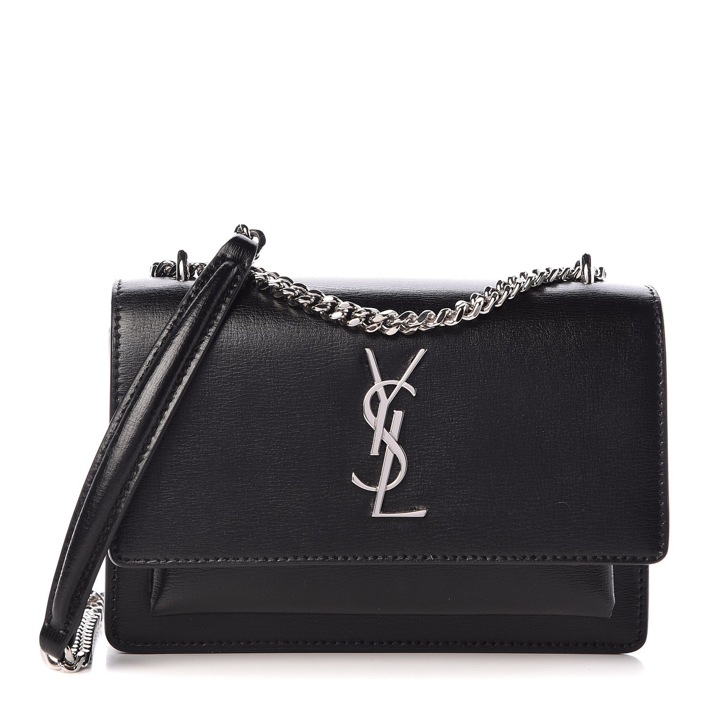 Calfskin Monogram Sunset Chain Wallet Black