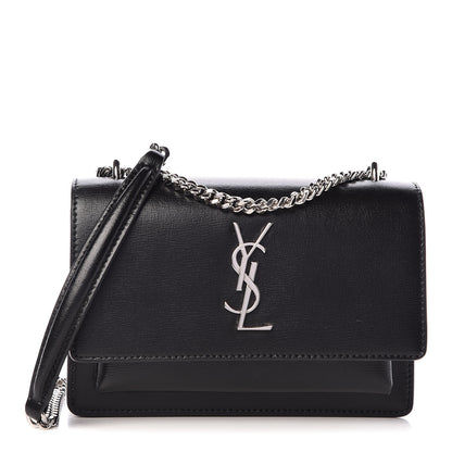 Saint Laurent Calfskin Monogram Sunset Chain Wallet Black 1 of 10
