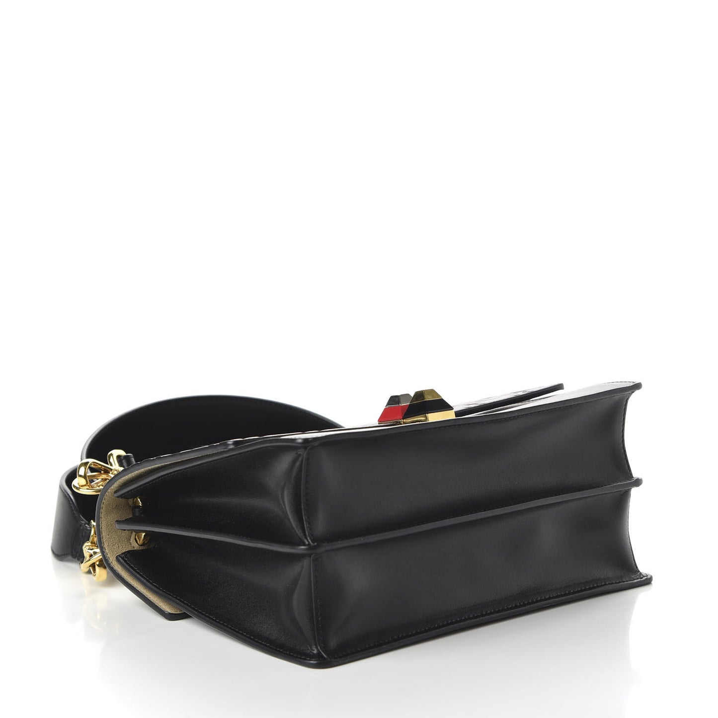 Vitello Liberty Bi-Color FF 1974 Embossed Kan I Shoulder Bag Black Maya