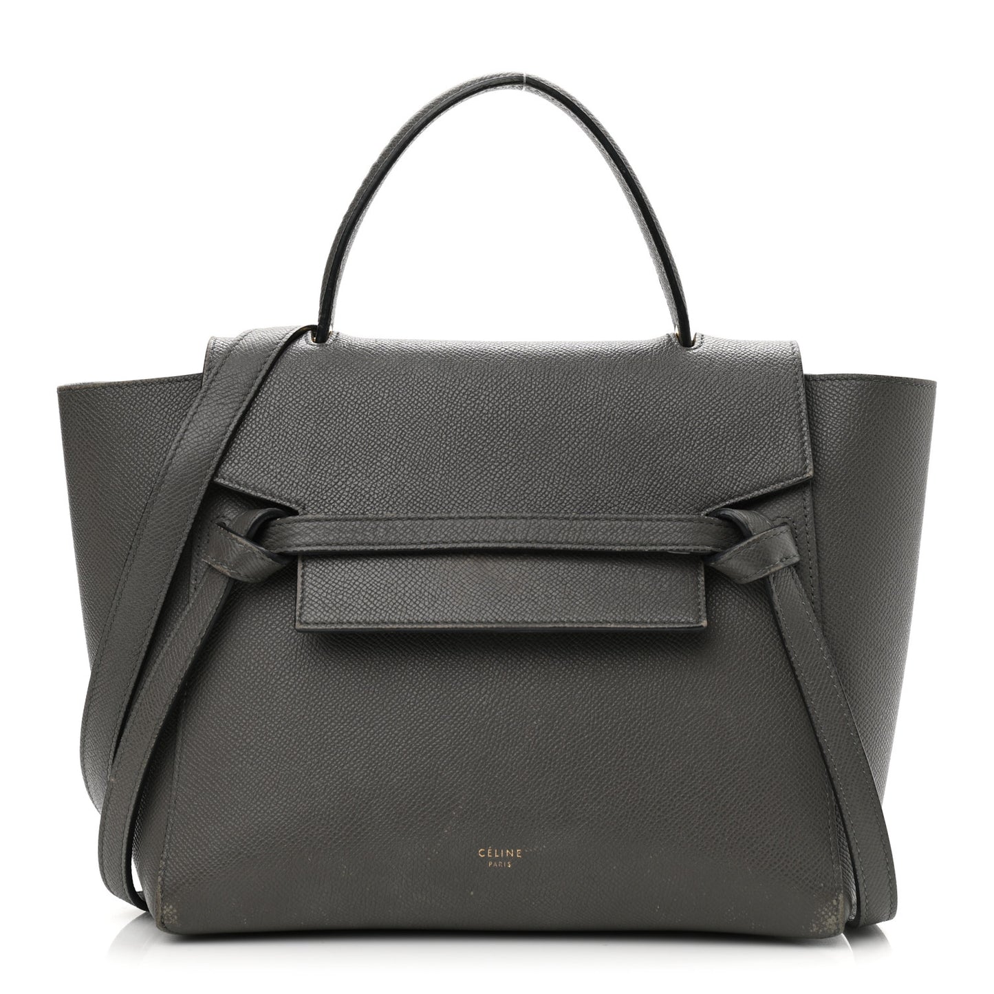 Grained Calfskin Micro Belt Bag Grey