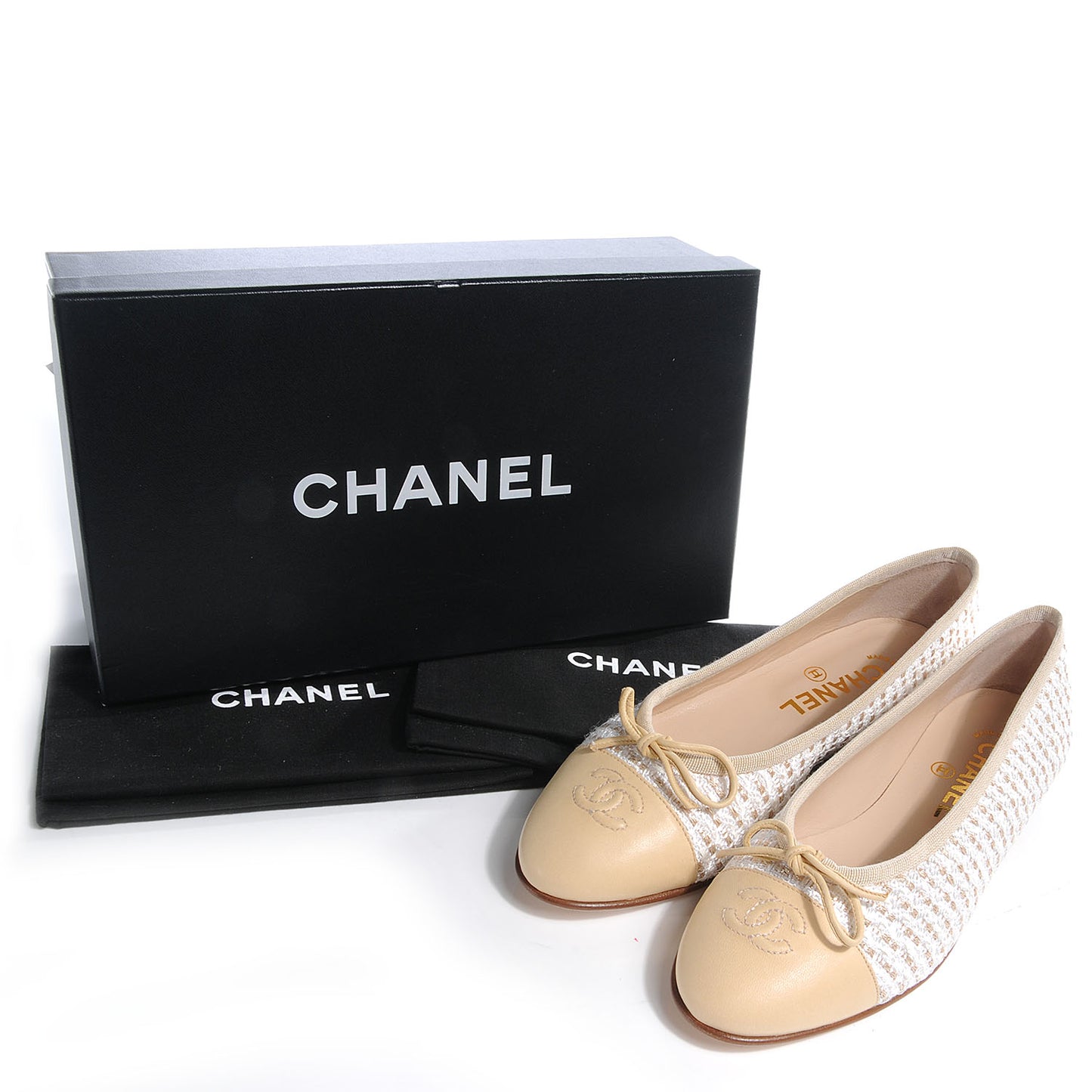 Tweed Ballet Flats 37.5 White