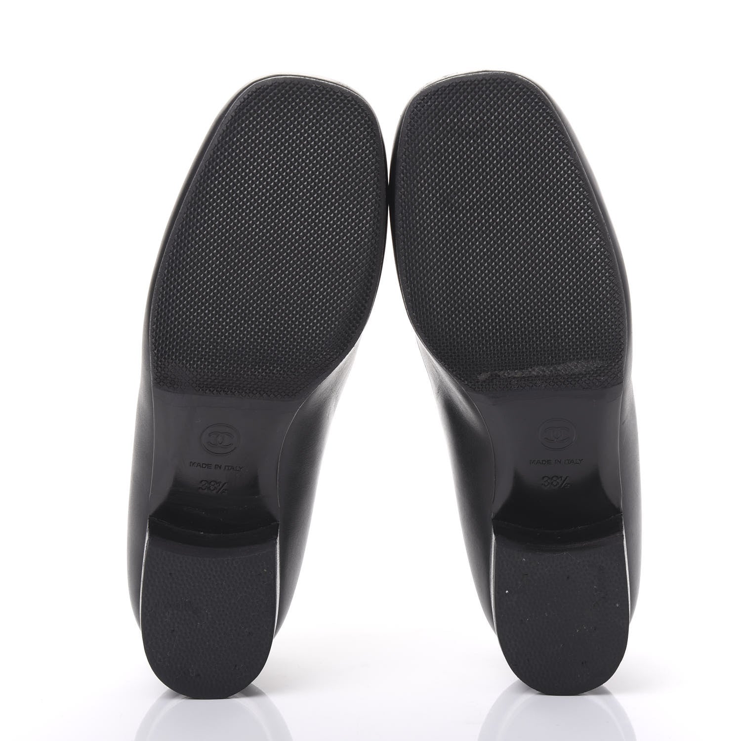 Chanel Calfskin CC Mocassin Loafers 38.5 Black 5 of 9