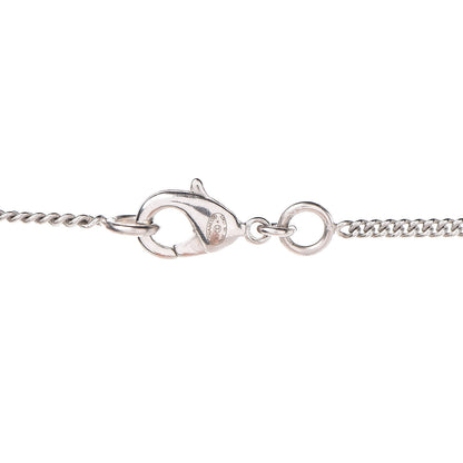 Chanel Enamel Beaded CC Necklace Silver White 5 of 6