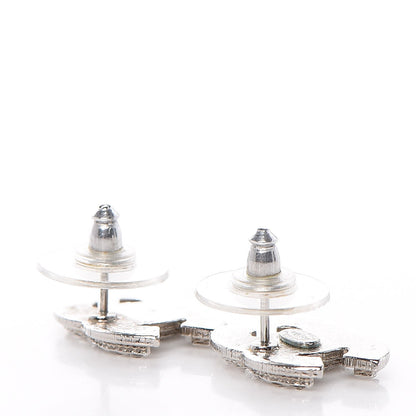 Chanel Crystal CC Earrings Silver 3 of 5